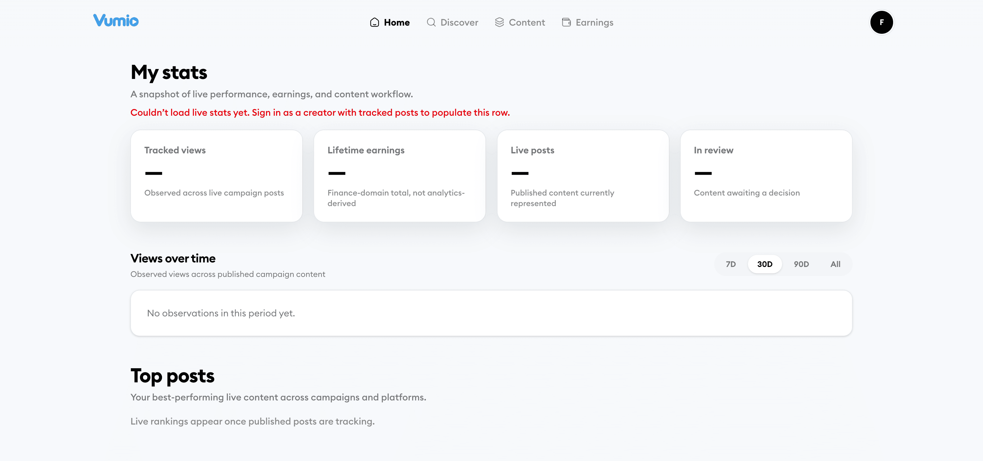 Vumio campaign dashboard showing performance, approvals, and reporting